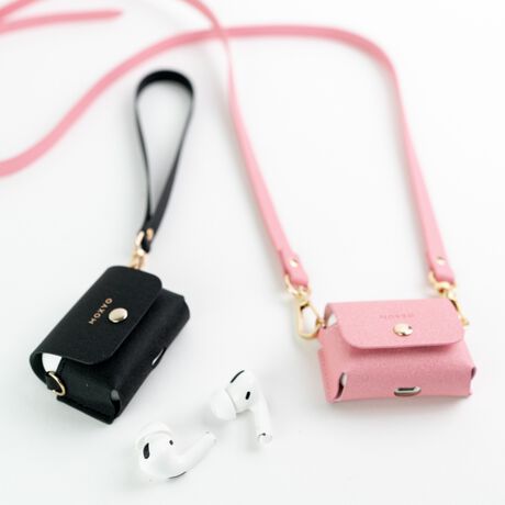 AirPods Case with Crossbody and Wrist Straps (Black) - Original AirPods